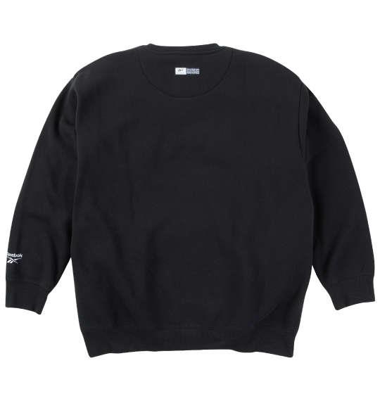 【max8】大きいサイズ メンズ Reebok エステル 裏起毛 クルー トレーナー ブラック 1278-4625-2 3L 4L 5L 6L 8L