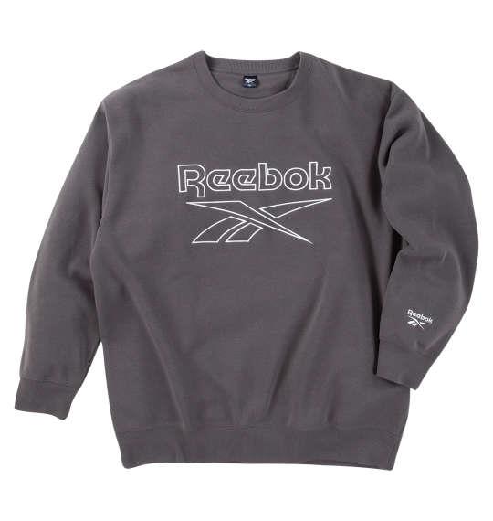 【max8】大きいサイズ メンズ Reebok エステル 裏起毛 クルー トレーナー チャコール 1278-4625-3 3L 4L 5L 6L 8L