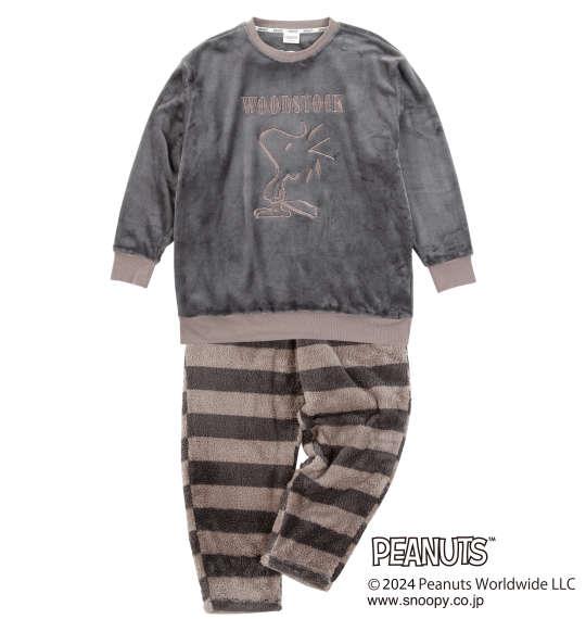 【max8】大きいサイズ メンズ PEANUTS ふわもこ × ぼあもこ スウェット セット チャコール 1279-4310-2 3L 4L 5L 6L 8L