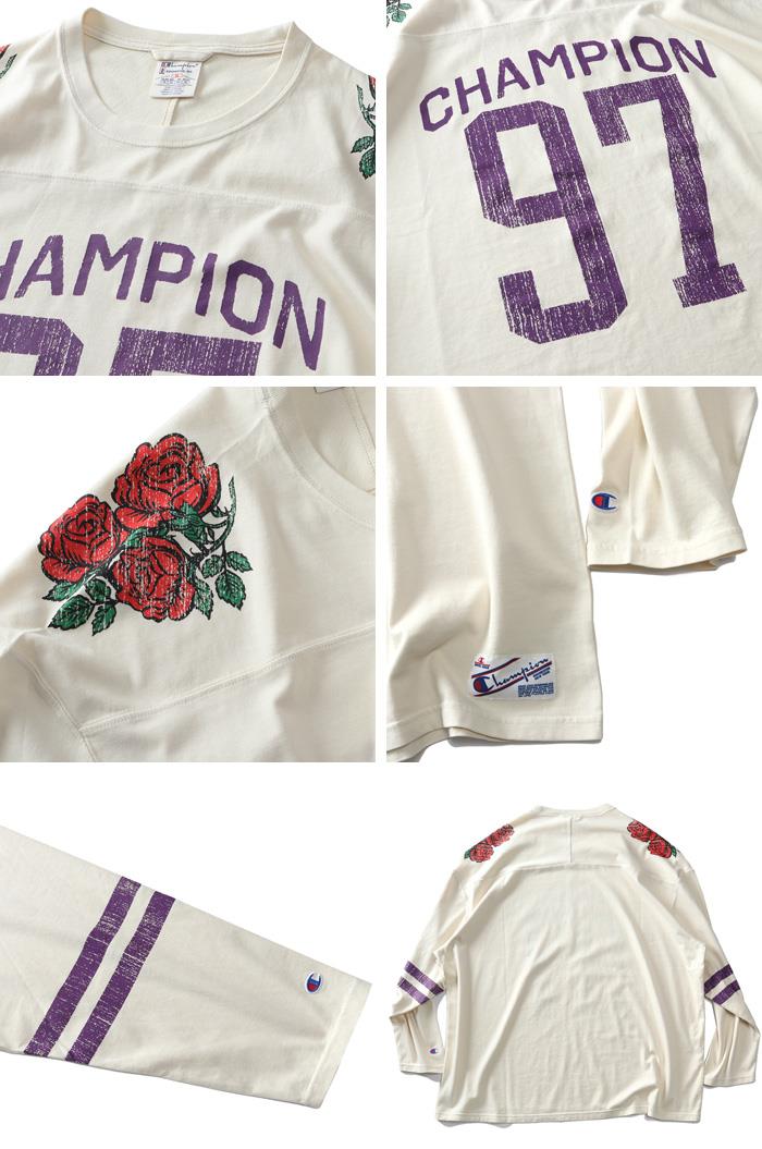 大きいサイズ メンズ Champion チャンピオン プリント ロング Tシャツ SUN DYE NATURAL USA直輸入 s03715-5861