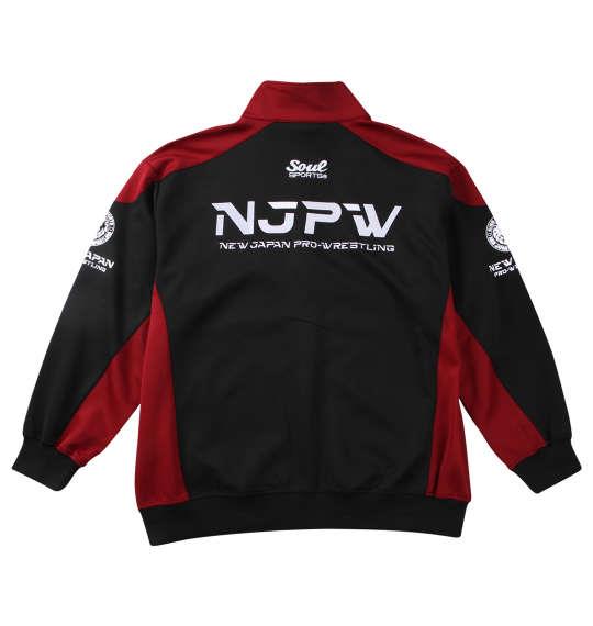 大きいサイズ メンズ SOUL SPORTS × 新日本プロレス 本隊 長袖 ジャージ セット ブラック × レッド 1276-5100-1 3L 4L 5L 6L