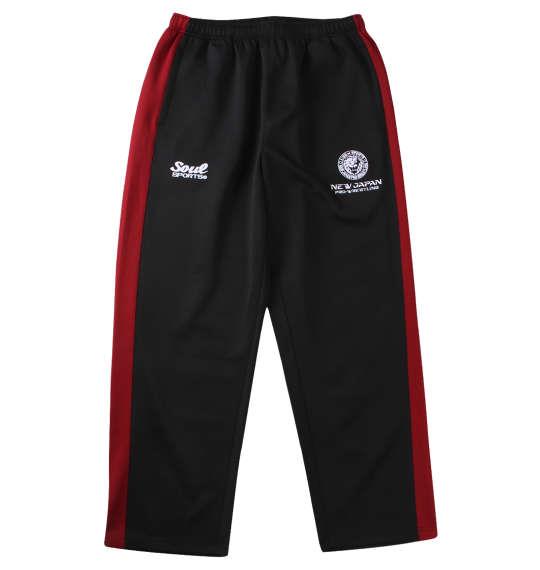 大きいサイズ メンズ SOUL SPORTS × 新日本プロレス 本隊 長袖 ジャージ セット ブラック × レッド 1276-5100-1 3L 4L 5L 6L