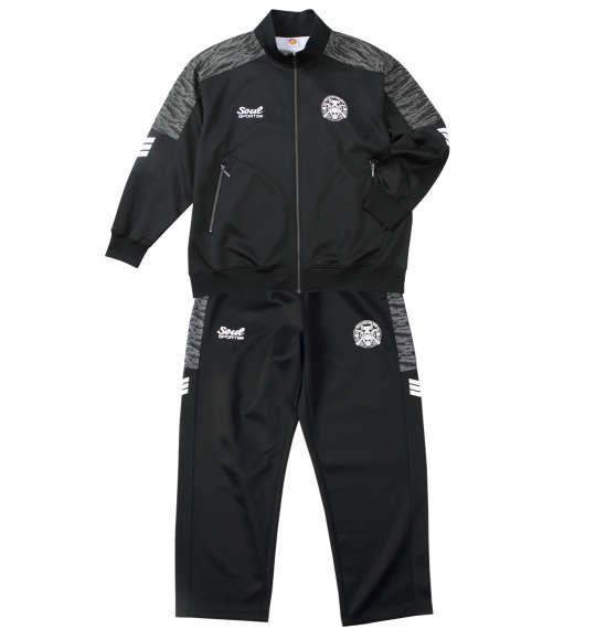 大きいサイズ メンズ SOUL SPORTS × 新日本プロレス WAR DOGS 長袖 ジャージ セット ブラック × カモフラ 1276-5102-1 3L 4L 5L 6L