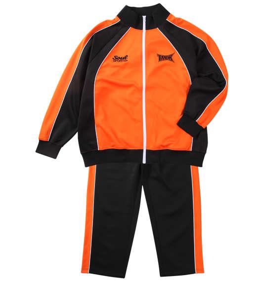 大きいサイズ メンズ SOUL SPORTS × 新日本プロレス TMDK 長袖 ジャージ セット オレンジ × ブラック 1276-5103-1 3L 4L 5L 6L