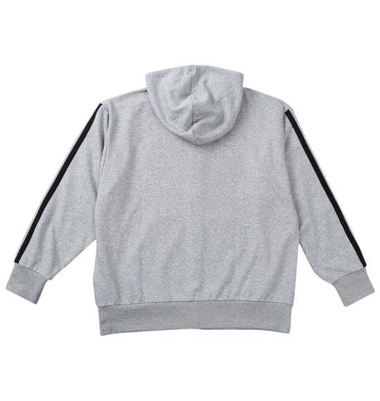 大きいサイズ メンズ adidas ESS 3ST スウェット フルジップ パーカー ミディアムグレーヘザー 1248-5100-1 3XL 4XL 5XL