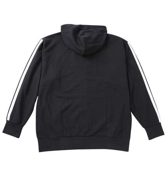 大きいサイズ メンズ adidas ESS 3ST スウェット フルジップ パーカー ブラック 1248-5100-2 3XL 4XL 5XL