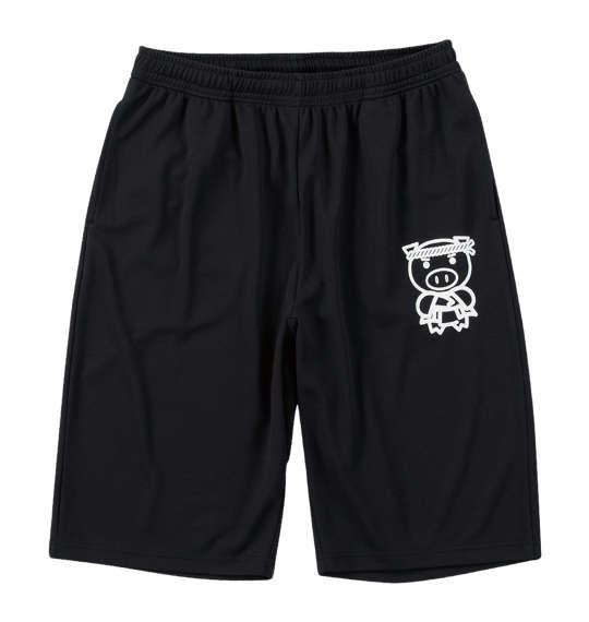 【max8】大きいサイズ メンズ 豊天 背中で語る美豚 DRY ハニカムメッシュ 半袖 Tシャツ + ハーフパンツ ブラック 1258-5279-1 3L 4L 5L 6L 7L 8L
