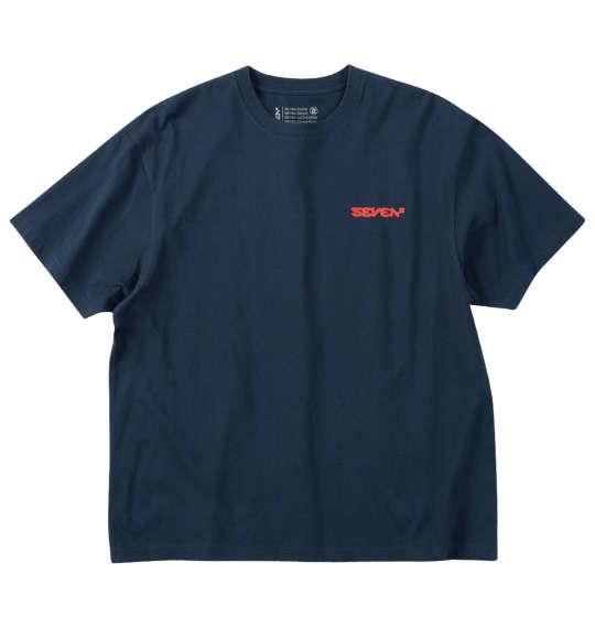 【max8】大きいサイズ メンズ SEVEN2 天竺 半袖 Tシャツ ネイビー 1268-5201-2 3L 4L 5L 6L 8L
