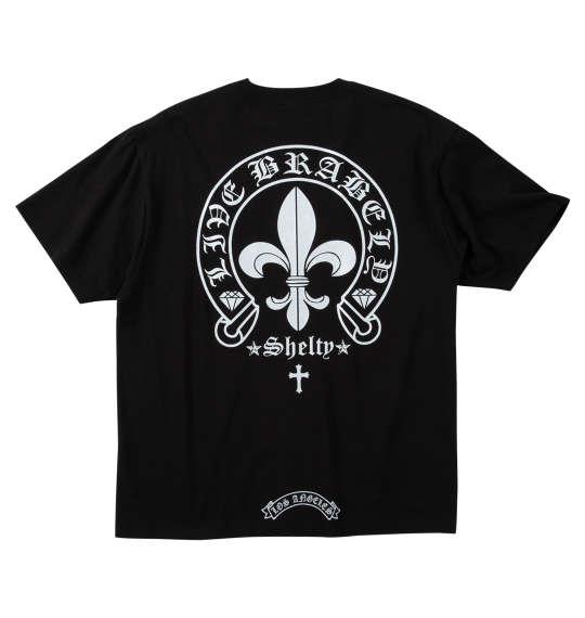 【max8】大きいサイズ メンズ SHELTY 天竺 プリント ポケット付 半袖 Tシャツ ブラック×シルバー 1268-5242-1 3L 4L 5L 6L 8L