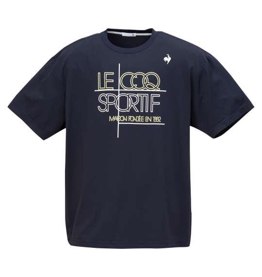 大きいサイズ メンズ LE COQ SPORTIF 接触冷感 ストレッチ グラフィック 半袖 Tシャツ ネイビー 1278-5260-1 3L 4L 5L 6L