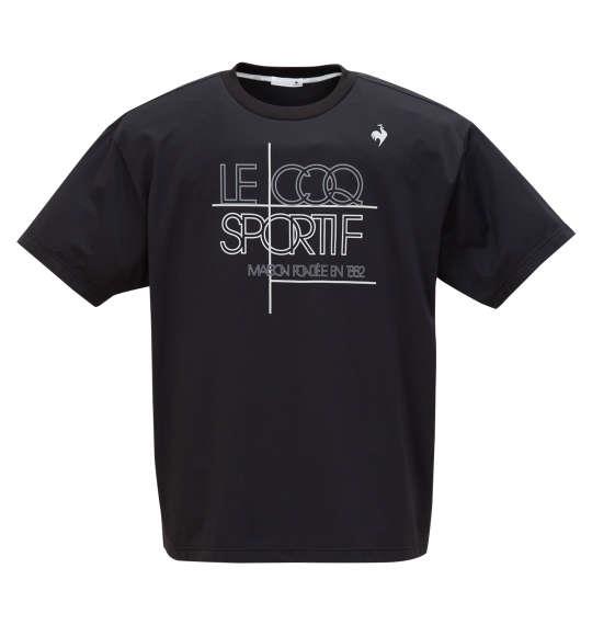 大きいサイズ メンズ LE COQ SPORTIF 接触冷感 ストレッチ グラフィック 半袖 Tシャツ ブラック 1278-5260-2 3L 4L 5L 6L