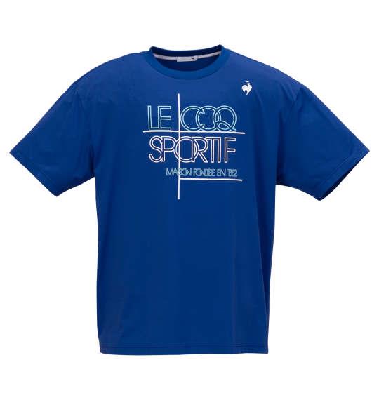 大きいサイズ メンズ LE COQ SPORTIF 接触冷感 ストレッチ グラフィック 半袖 Tシャツ ブルー 1278-5260-3 3L 4L 5L 6L