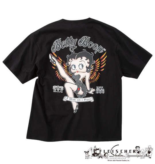 大きいサイズ メンズ BETTY BOOP 天竺 プリント 半袖 Tシャツ ブラック 1278-5535-2 3L 4L 5L 6L