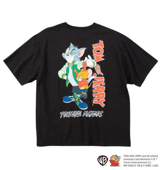 【max8】大きいサイズ メンズ TOM and JERRY 天竺 プリント ポケット付 半袖 Tシャツ ブラック 1278-5540-2 3L 4L 5L 6L 8L
