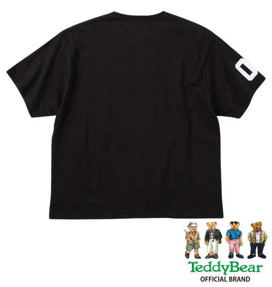 【max8】大きいサイズ メンズ Teddy Bear 天竺 プリント 半袖 Tシャツ ブラック 1278-5545-2 3L 4L 5L 6L 8L