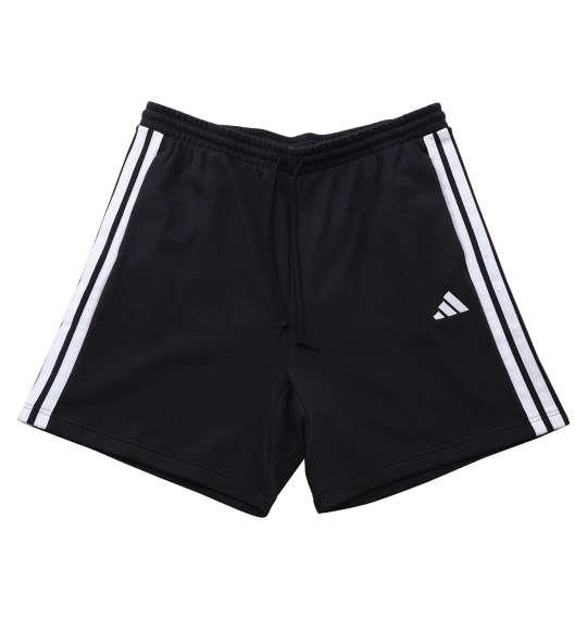 大きいサイズ メンズ adidas ESS 3ST スウェット ハーフパンツ ブラック 1244-5200-2 4XL 5XL