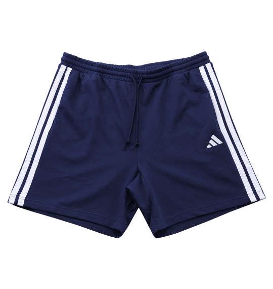 大きいサイズ メンズ adidas ESS 3ST スウェット ハーフパンツ ダークブルー 1244-5200-3 4XL 5XL