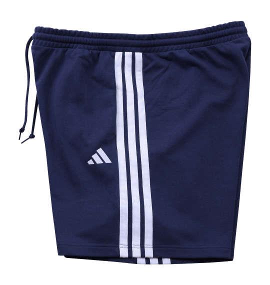 大きいサイズ メンズ adidas ESS 3ST スウェット ハーフパンツ ダークブルー 1244-5200-3 4XL 5XL