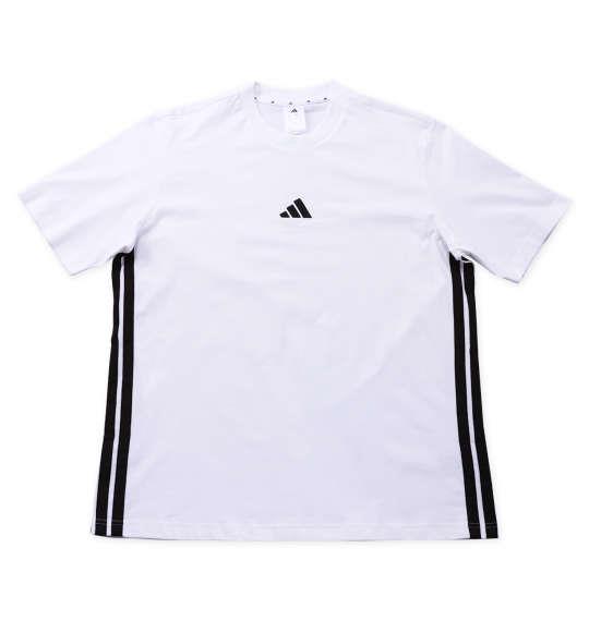 大きいサイズ メンズ adidas ESS 3ST 半袖 Tシャツ ホワイト 1248-5210-1 3XL 4XL 5XL