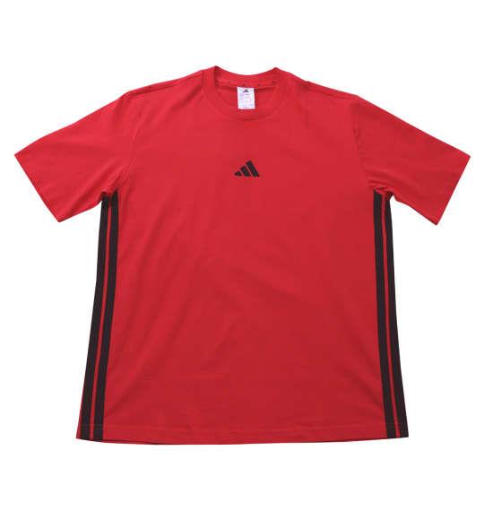 大きいサイズ メンズ adidas ESS 3ST 半袖 Tシャツ ピュアレッド 1248-5210-4 3XL 4XL 5XL