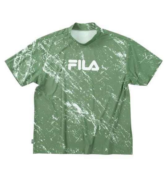 大きいサイズ メンズ FILA GOLF モックネック柄 半袖 シャツ カーキ 1278-5220-3 3L 4L 5L 6L