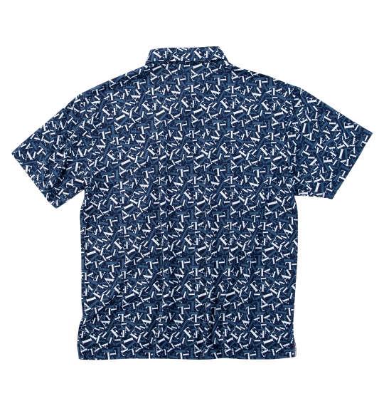 大きいサイズ メンズ FILA GOLF 遮熱バーチカルメッシュ タイポプリント 半袖 シャツ ネイビー 1278-5222-2 3L 4L 5L 6L