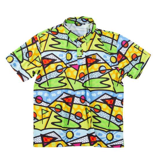 大きいサイズ メンズ LOUDMOUTH プレミアム 鹿の子柄 半袖 シャツ ゴルフトリップネオン 1278-5226-2 3L 4L 5L