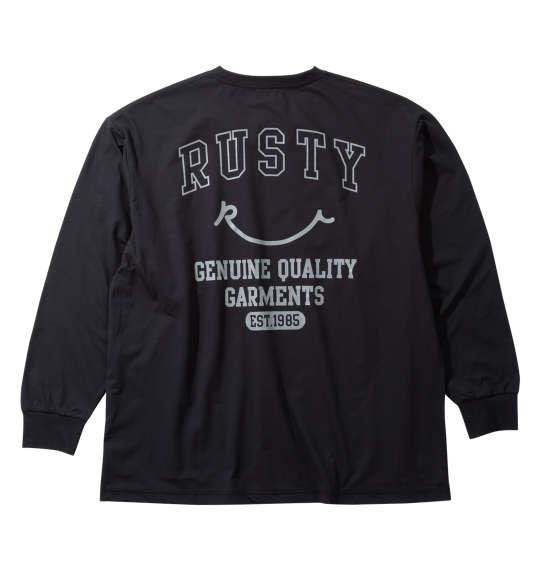 【max8】大きいサイズ メンズ RUSTY PEARTEX UV 長袖 Tシャツ ブラック 1278-5276-2 3L 4L 5L 6L 8L
