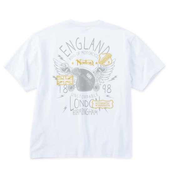 【max8】大きいサイズ メンズ Norton 天竺 半袖 Tシャツ ホワイト 1278-5503-1 3L 4L 5L 6L 8L