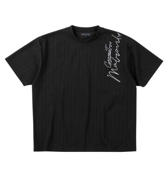 大きいサイズ メンズ in the attic 刺繍ジャガード 半袖 Tシャツ ブラック 1258-5220-2 3L 4L 5L 6L