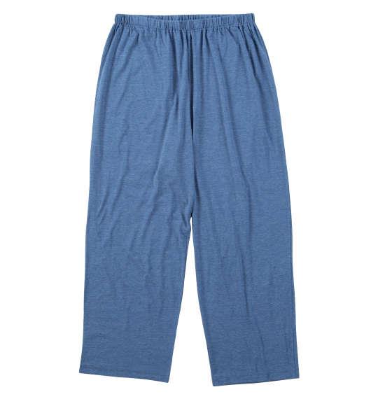 【max8】大きいサイズ メンズ marie claire homme さらテック 杢天竺 長袖 パジャマ ブルー 1279-5200-2 3L 4L 5L 6L 8L