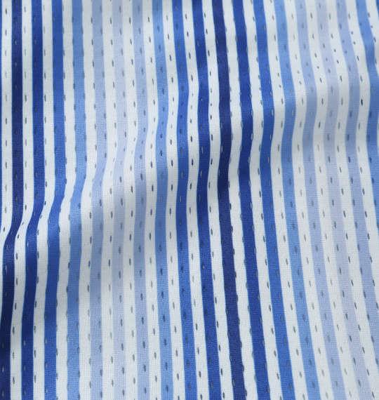 【max8】大きいサイズ メンズ COLLINS メッシュグラデストライプ柄 半袖 フルジップ パーカー + 半袖 Tシャツ ブルー×ホワイト 1258-5232-1 3L 4L 5L 6L 8L