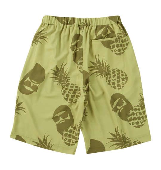 【max8】大きいサイズ メンズ FUN for modemdesign PINEAPPLE OJI柄 アロハ ショーツ ベージュ×オリーブ 1274-5540-1 3L 4L 5L 6L 8L