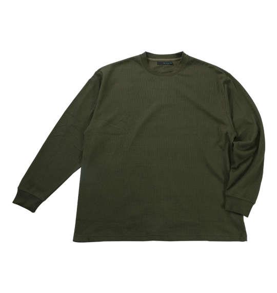 【max8】大きいサイズ メンズ Mc.S.P ワッフル クルーネック 長袖 Tシャツ カーキ 1278-4110-4 3L 4L 5L 6L 7L 8L