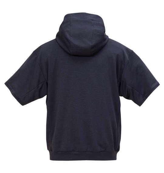 大きいサイズ メンズ MOVESPORT SUNSCREEN 半袖 フルジップ パーカー ネイビー杢 1278-5232-1 3L 4L 5L 6L