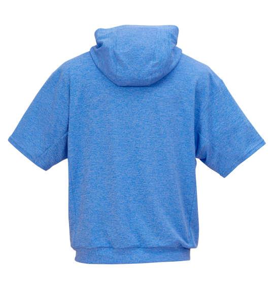 大きいサイズ メンズ MOVESPORT SUNSCREEN 半袖 フルジップ パーカー ブルー杢 1278-5232-4 3L 4L 5L 6L