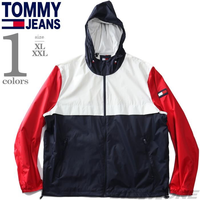 大きいサイズ メンズ TOMMY JEANS トミージーンズ フーデッド フルジップ ナイロン ジャケット USA直輸入 153an883
