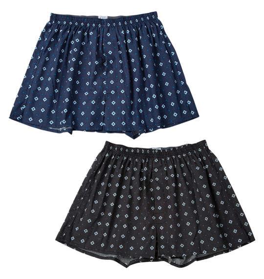 【max8】大きいサイズ メンズ Take More 2P 小紋柄 布帛 トランクス ネイビー系×チャコール系 1249-5221-1 3L 4L 5L 6L 7L 8L