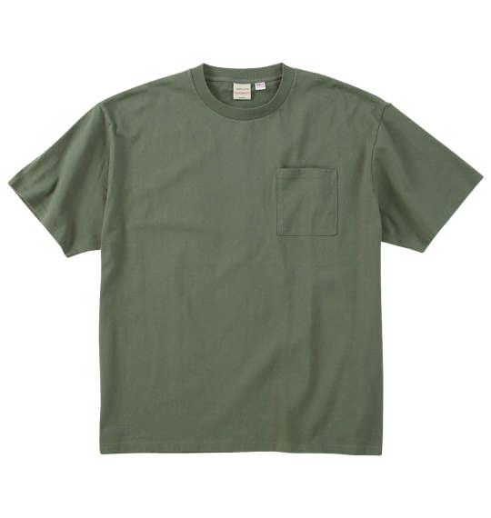 【max8】大きいサイズ メンズ Goodwear USAコットン ポケット付 半袖 Tシャツ スモーキーカーキ 1278-5245-5 3L 4L 5L 6L 7L 8L