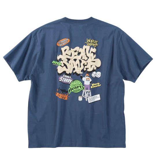 大きいサイズ メンズ BEN DAVIS オーバーラップデザイン 半袖 Tシャツ ブルーグレー 1278-5592-1 3L 4L 5L 6L