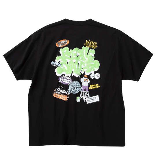 大きいサイズ メンズ BEN DAVIS オーバーラップデザイン 半袖 Tシャツ ブラック 1278-5592-2 3L 4L 5L 6L