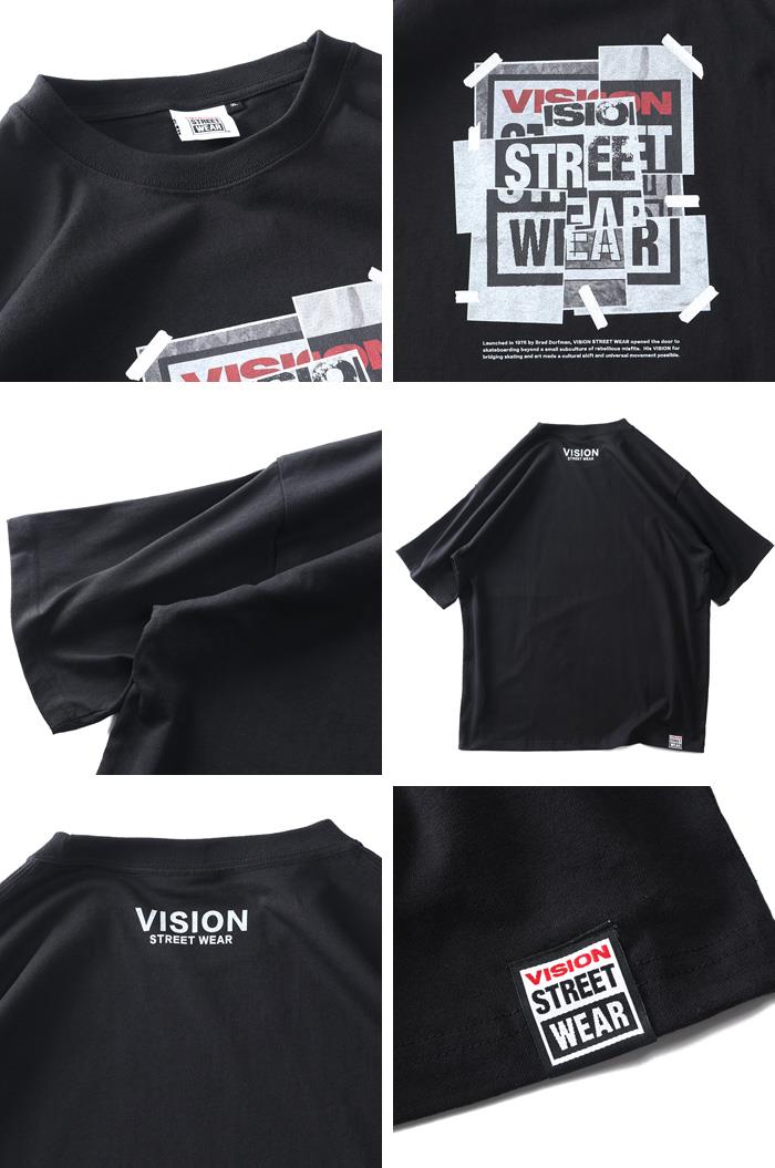 【go2025】大きいサイズ メンズ VISION STREET WEAR コラージュマグロゴプリント 半袖 Tシャツ 春夏新作 5505700