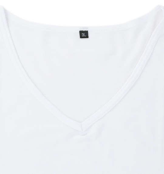 【max8】大きいサイズ メンズ EDWIN デニスラ 二分袖 Vネック Tシャツ ホワイト 1249-5251-1 3L 4L 5L 6L 7L 8L