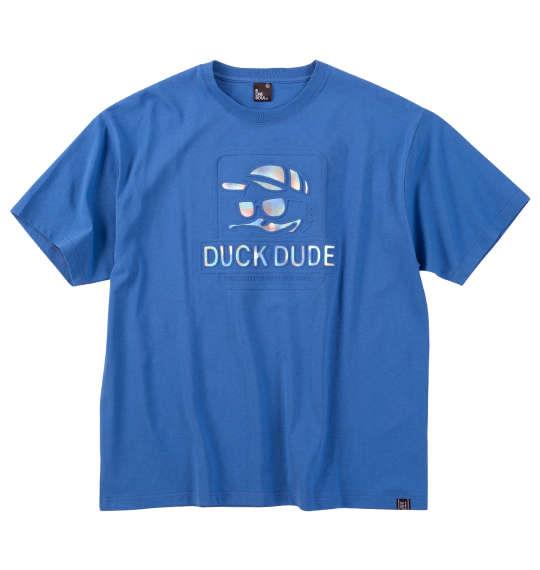 大きいサイズ メンズ b-one-soul DUCK DUDE エンボス 半袖 Tシャツ ブルー 1258-5262-1 3L 4L 5L 6L