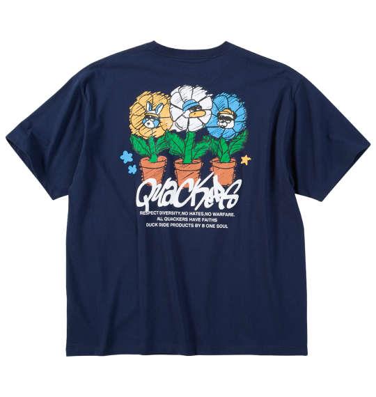 大きいサイズ メンズ b-one-soul DUCK DUDE フラワークレヨン 半袖 Tシャツ ネイビー 1258-5263-2 3L 4L 5L 6L
