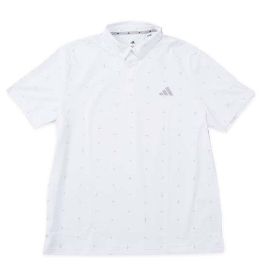 大きいサイズ メンズ adidas golf モノグラム 半袖 シャツ ホワイト 1278-5201-1 3XL 4XL 5XL