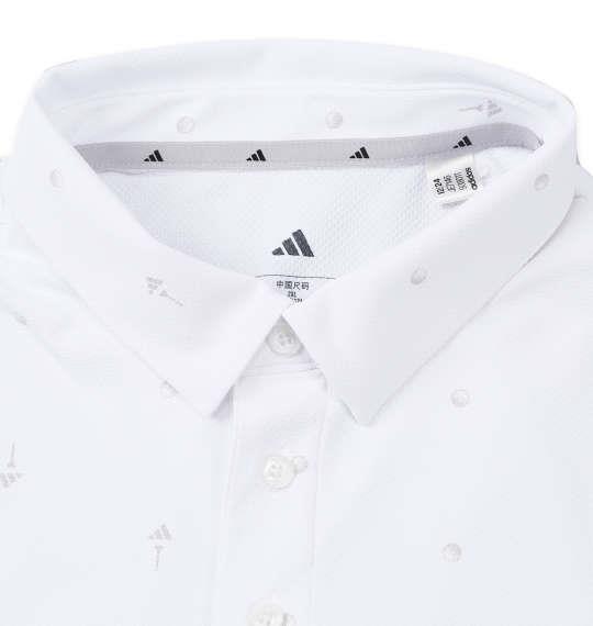 大きいサイズ メンズ adidas golf モノグラム 半袖 シャツ ホワイト 1278-5201-1 3XL 4XL 5XL