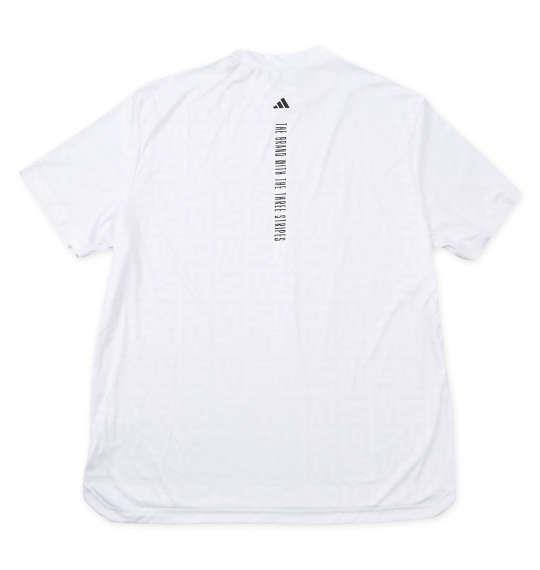 大きいサイズ メンズ adidas golf BOSロゴ柄デボス モックネック 半袖 シャツ ホワイト 1278-5203-1 3XL 4XL 5XL