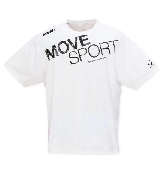 大きいサイズ メンズ MOVESPORT ビッグロゴ 半袖 Tシャツ ホワイト 1278-5230-1 3L 4L 5L 6L