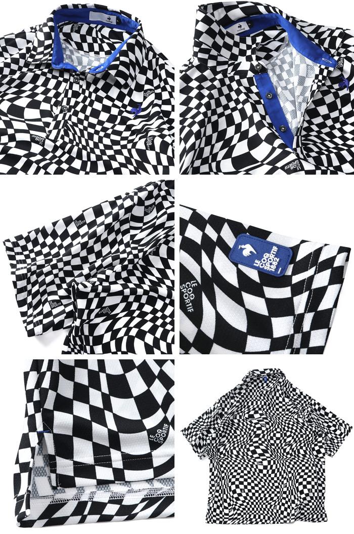 【go2025】大きいサイズ メンズ LE COQ SPORTIF GOLF ルコックスポルティフ VICHY柄 半袖 ストレッチ ゴルフ ポロシャツ 吸汗速乾 春夏新作 lg5shsb3m